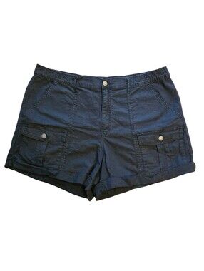 Time & Tru Women's Black Utility Cargo Shorts Size 20